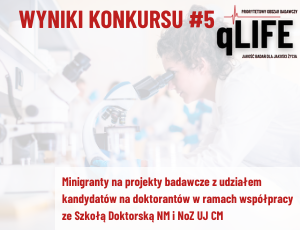 Results of the Call #5 - Mini-grants for interdisciplinary research teams implementing projects featuring participation of doctoral students as part of inter-faculty cooperation with the Doctoral School of Medical and Health Sciences at the Jagiellonian University Medical College